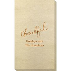 Expressive Script Thankful Bamboo Luxe Guest Towels