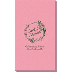 Bridal Shower Wreath Linen Like Guest Towels