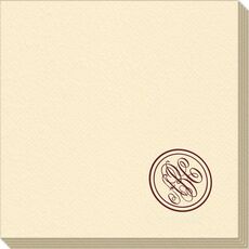 Petite Double Circle Monogram Linen Like Napkins