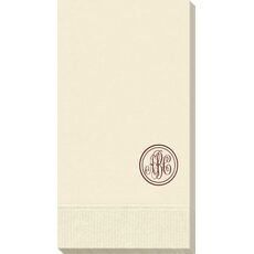 Petite Double Circle Monogram Guest Towels