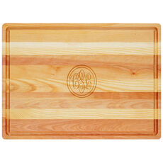 Double Circle Monogram Master Wood Cutting Board