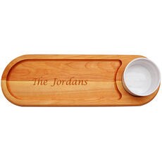 Your Text 21-inch Dip & Serve Wood Board