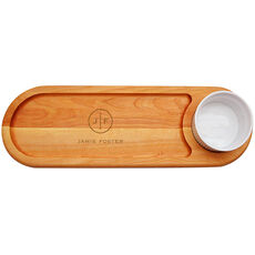 Circle Initials Dip & Serve 21-inch Wood Board