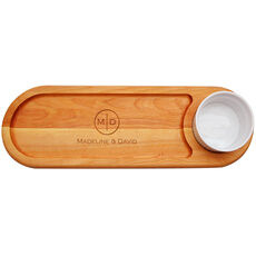 Circle Initials Dip & Serve 21-inch Wood Board