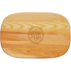 Double Circle Monogram Medium 15-inch Wood Cutting Board