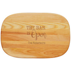 The Bar Is Open Medium 15-inch Wood Cutting Board