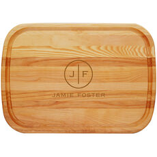 Circle Initials Large 21-inch Wood Cutting Board