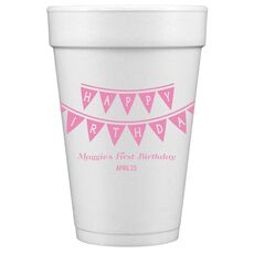 Birthday Banner Styrofoam Cups