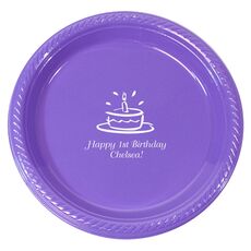 Modern Birthday Cake Plastic Plates