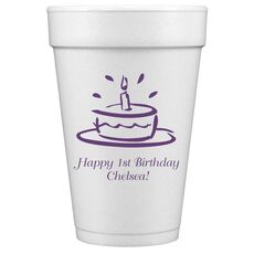 Modern Birthday Cake Styrofoam Cups