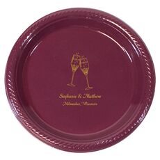 Champagne Crystal Toast Plastic Plates