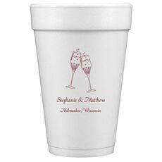 Champagne Crystal Toast Styrofoam Cups