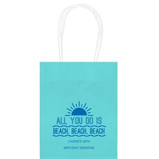 All You Do Is Beach, Beach, Beach Mini Twisted Handled Bags