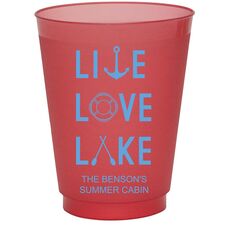 Live, Love, Lake Colored Shatterproof Cups