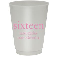 Big Number Sixteen Colored Shatterproof Cups