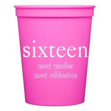 Big Number Sixteen Stadium Cups