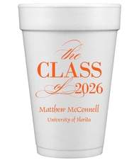 Classic Class of Graduation Styrofoam Cups
