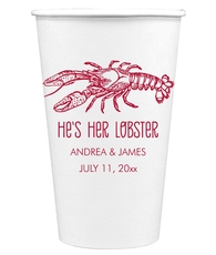 He's Her Lobster Paper Coffee Cups