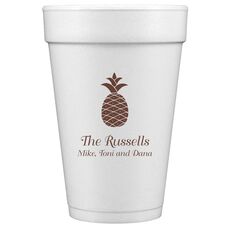 Hawaiian Pineapple Styrofoam Cups