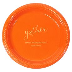 Expressive Script Gather Plastic Plates