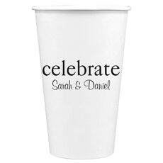 Big Word Celebrate Paper Coffee Cups