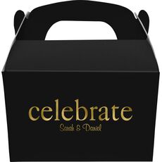 Big Word Celebrate Gable Favor Boxes