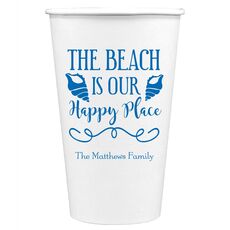 The Beach Is Our Happy Place Paper Coffee Cups