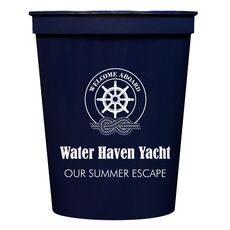 Welcome Aboard Wheel Stadium Cups