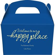 Welcome to Our Happy Place Gable Favor Boxes