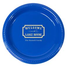 Welcome to the Lake House Sign Plastic Plates