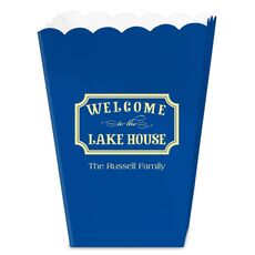 Welcome to the Lake House Sign Mini Popcorn Boxes