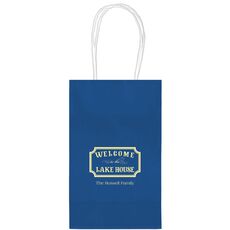 Welcome to the Lake House Sign Medium Twisted Handled Bags