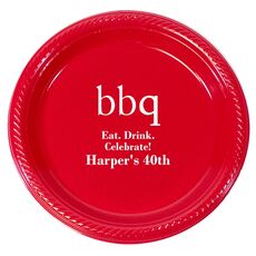 Big Word BBQ Plastic Plates