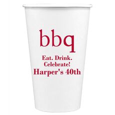 Big Word BBQ Paper Coffee Cups