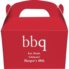 Big Word BBQ Gable Favor Boxes