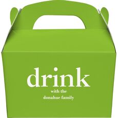 Big Word Drink Gable Favor Boxes