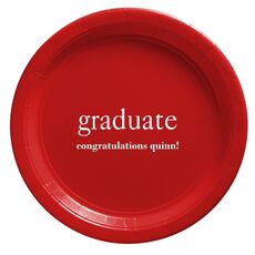 Big Word Graduate Paper Plates