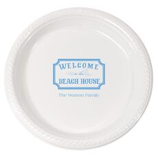 Welcome to the Beach House Sign Plastic Plates