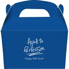 Fun Aged to Perfection Gable Favor Boxes