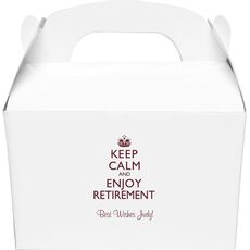 Keep Calm and Enjoy Retirement Gable Favor Boxes