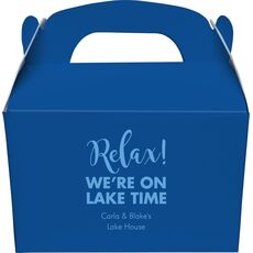 Relax We're on Lake Time Gable Favor Boxes