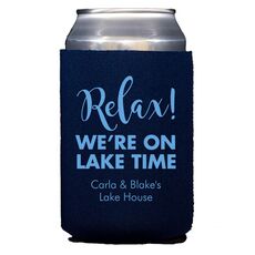 Relax We're on Lake Time Collapsible Huggers