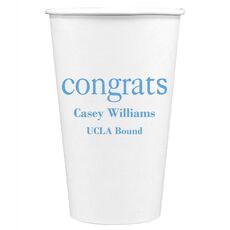 Big Word Congrats Paper Coffee Cups