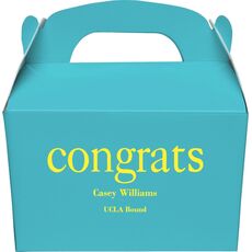Big Word Congrats Gable Favor Boxes