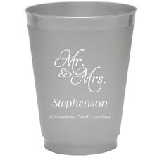 Elegant Mr. & Mrs. Colored Shatterproof Cups