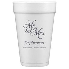 Elegant Mr. & Mrs. Styrofoam Cups