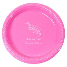 Elegant Our Wedding Day Plastic Plates