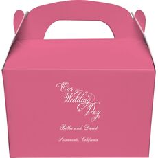 Elegant Our Wedding Day Gable Favor Boxes