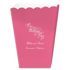 Elegant Our Wedding Day Mini Popcorn Boxes