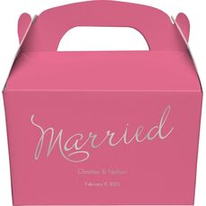 Expressive Script Married Gable Favor Boxes